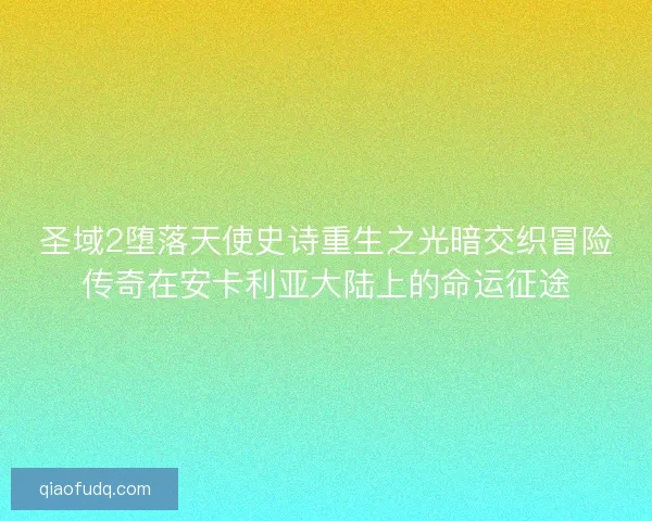 圣域2堕落天使史诗重生之光暗交织冒险传奇在安卡利亚大陆上的命运征途